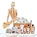 Green Canyon Spa Gift Basket Set in French Vanilla l1 - Premium 8 pieces Spa Basket Holiday Gift Set in Natural Basket with Lush Bath and Body Products in Moisturizing Sunflower Seed Oil and Vitamin E