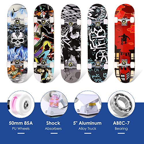 Smibie Skateboards Pro 31 inches Complete Skateboards for Teens