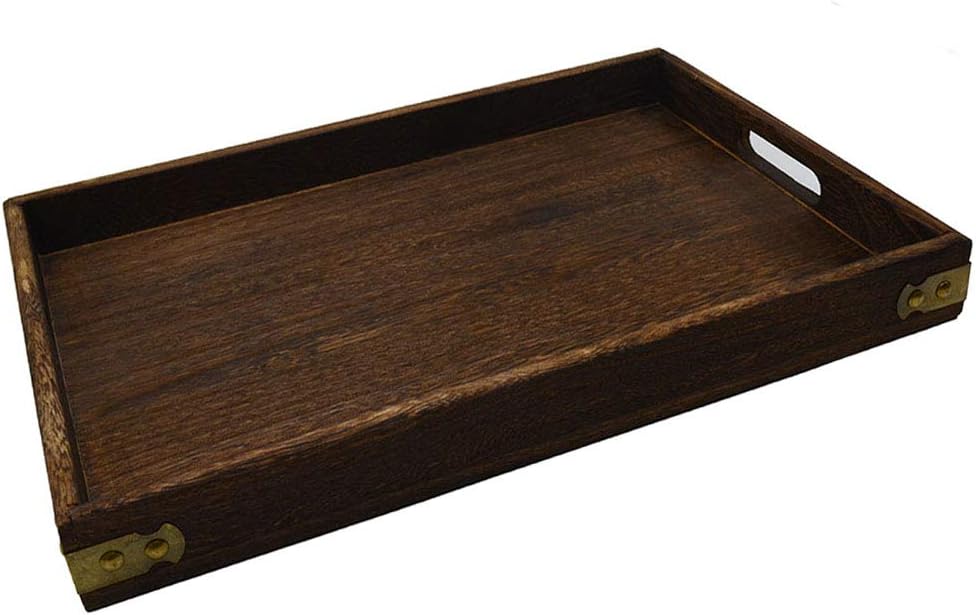 Wood Serving Tray with Handles 15.7”x 11” Tea Tray Bed tray Food tray Breakfast tray