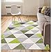 Well Woven Isometry Green & Grey Modern Geometric Triangle Pattern Area Rug Soft Shed Free 5 x 7 (5' x 7') Easy to Clean Stain Resistant