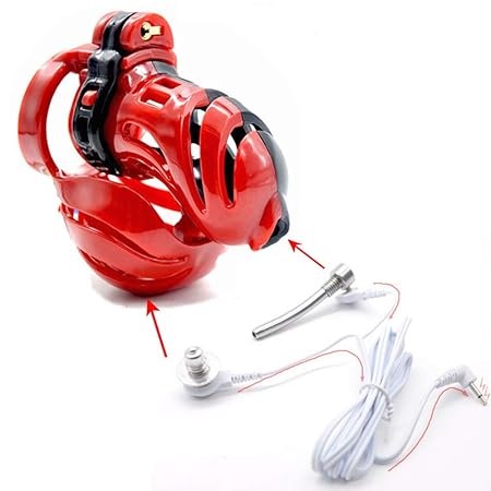 ZWFUN Männer Elektrisches Keuschheitsgürtel Entwurfs 3D,Cock Cage mit dilatoren harnröhre dilator,3 Penisring,Cockring (Käfig