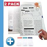 (2 Pack) MagniPros Large Full Page 3X Magnifier Premium Magnifying Sheet Fresnel Lens 7.5" X 10.5" with 3 Bonus Bookmark Magnifiers Ideal for Reading Small Prints & Low Vision Seniors