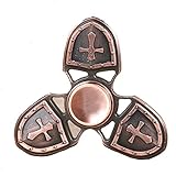 Bluelans Fidget Military Shield Cross Finger Spinner Tri Hand Gyro Soldier ADHD Focus Toy Gift (Copper)