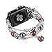 fastgo Compatibale for Apple Watch Band 42mm 44mm 45mm, Bling Elastic Cute Dressy Feminine Replacement Band Compatible for Iwatch SE & Series 7/6/ 5/4/3/2/1(Gray-42/44/45mm)