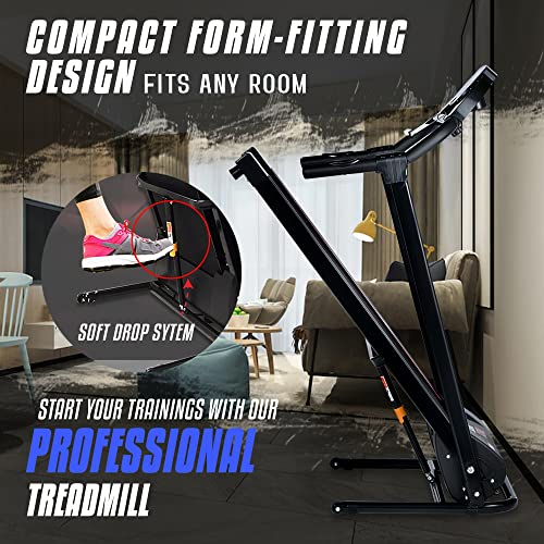 SereneLife Folding Treadmill Foldable Home Fitness Equipment with LCD