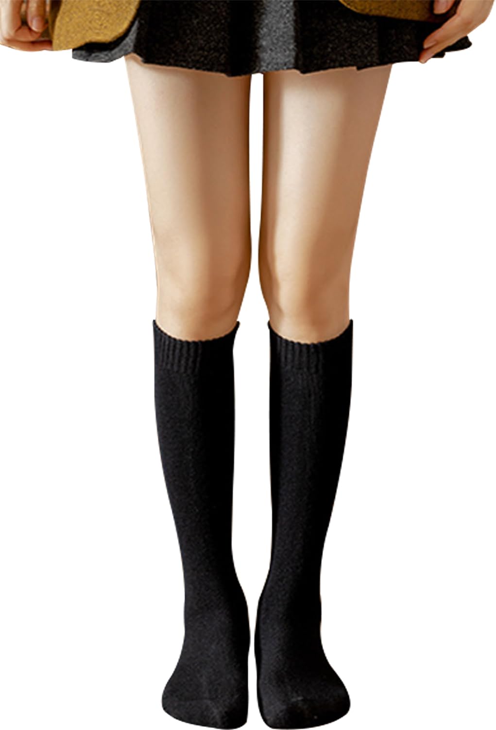 Photo 1 of *2 Pack* TINTAO 1 Pairs Women Winter Wool Cable Knit Crew Knee High Boot Socks,Size 5-11#W919 (Polyester Blend, Solid 02)