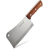 Juvale Meat Cleaver - 8-Inch Stainless Steel Blade, Wood Handle - Heavy-Duty Butcher Knife & Bone Cleaver for Beef Brisket, Meat Cutting & Chopping - Chopping Knife