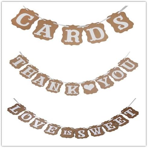 Love is Sweet, Thank You, Cards Paper Garland Banner Wedding Banner Party Decorations