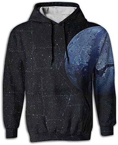 Unisex 3D Printed Hoodies Planet Pockets Hoodie Sweatshirts Plus Velvet Elegant For Mens Womens