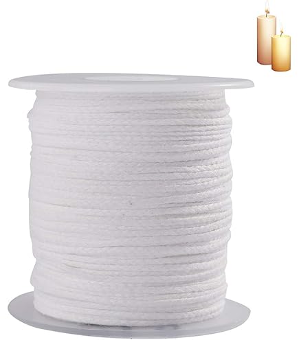 AJKSFHIU Candle Wicks,Diy Candle Making Wicks,1 Roll 200feet 61m  Cotton Diy Natural Candle Braided Wick Twine String Spools Rope Candle Diy Candle Ma