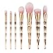 MixBeauty 7pcs Diamond Shaped Handle Makeup Brush Set For Powder Foundation Contour Blending Eyeshadow Eyebrow Brushes(Rose Gold)