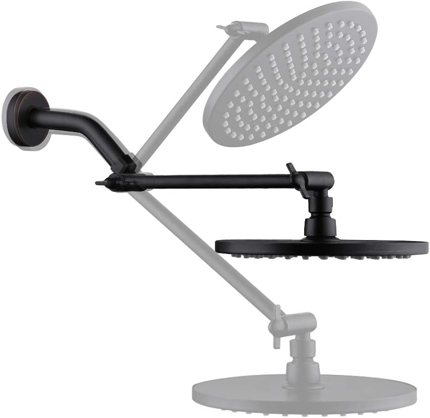 Kes All Brass Shower Extension Arm Adjustable Extender Showerhead