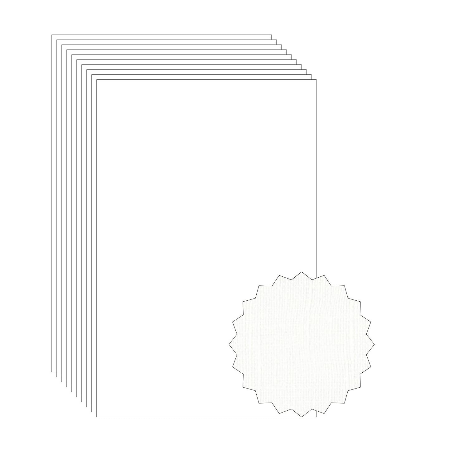 ASENME Scrapbooking Paper, 8 Units, A3 Size Textured Cardboard (White, A3/8Units)