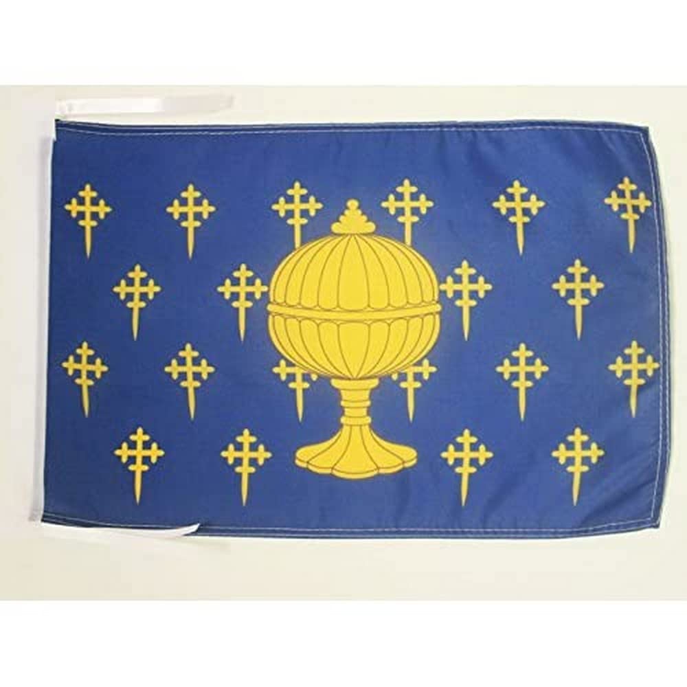 AZ FLAG - Kingdom of Galicia 409-1833 Flag - 18'' x 12'' - 100% Polyester Galician royal Small Banner with Two Cords - Fade Resistant - Vivid Colors - 18x12 in - 45x30 Cm — image 1