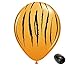 10 Pack 11" Jungle Tiger Stripes Latex Balloons with Matching Ribbons