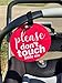 THREE LITTLE TOTS – Pink Please Don't Touch Baby Car Seat Sign or Stroller Tag - CPSIA Safety Tested