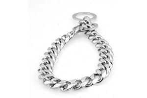 15mm Strong Silver Gold Stainless Steel Slip Dog Collar Metal Dogs Training Choke Chain Collars for Large Dogs Pitbull Bulldo