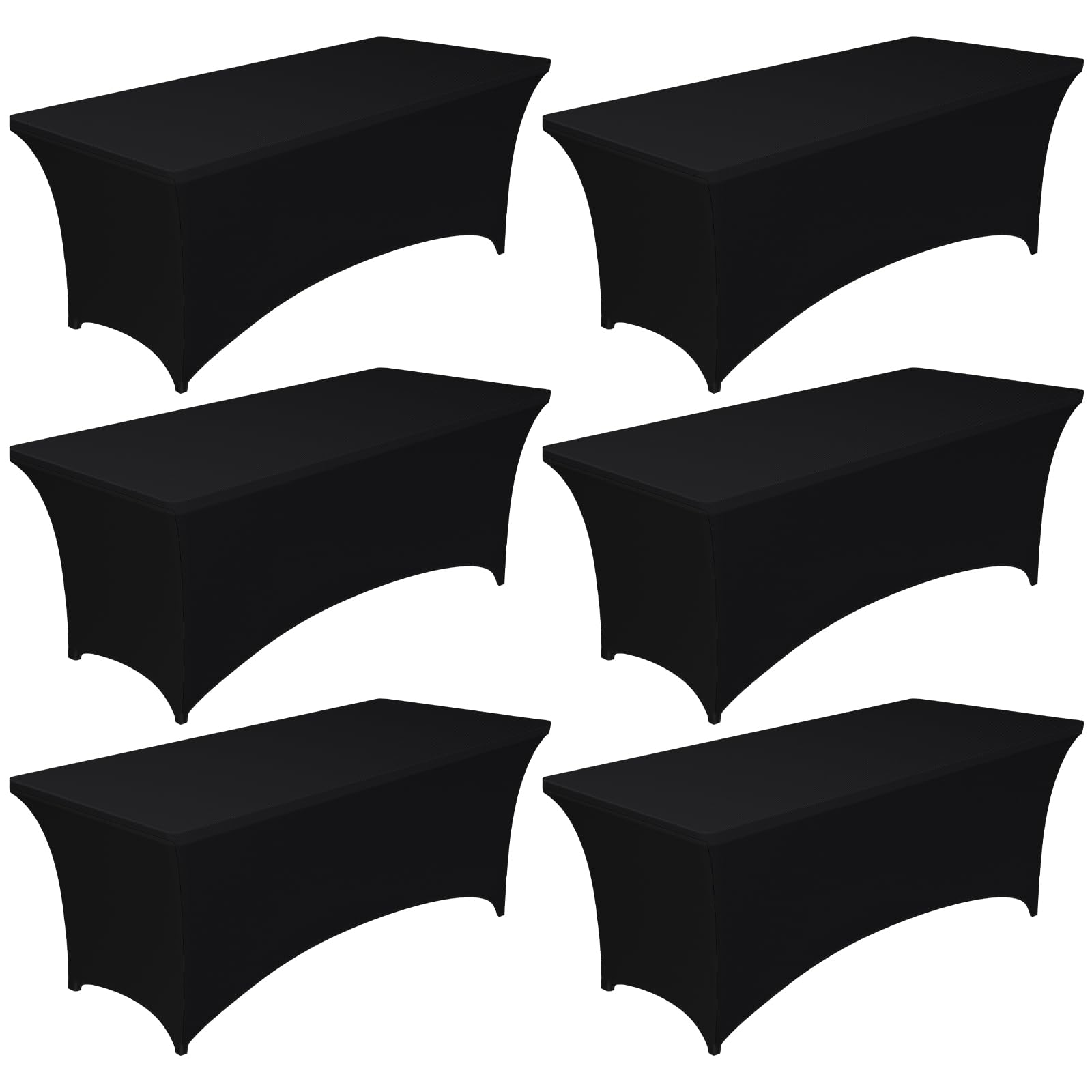 Photo 1 of **MISSING 3***Pureegg Spandex Tablecloth 6ft - 6 Pack, Fitted and Stretch Table Cover for Rectangle Tables, Wrinkle-Resistant and Secure Fabric for Outdoor, Picnic, Party, Wedding, Banquet and Birthday, Black