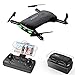RC Quadcopter Drone with 2 Batteries 2.0MP Camera Live Video Foldable Arms Pocket Mini Drone for Beginners 2.4G 6-Axis Headless Mode RTF Helicopter