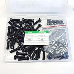 Pzsmocn 150 Pieces/50 Sets M6*20 mm Plastic Black