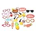 BESTOYARD Hawaiian Photo Booth Props Summer Birthday Party Photo Posing Props Luau Wedding Favors 21pcs