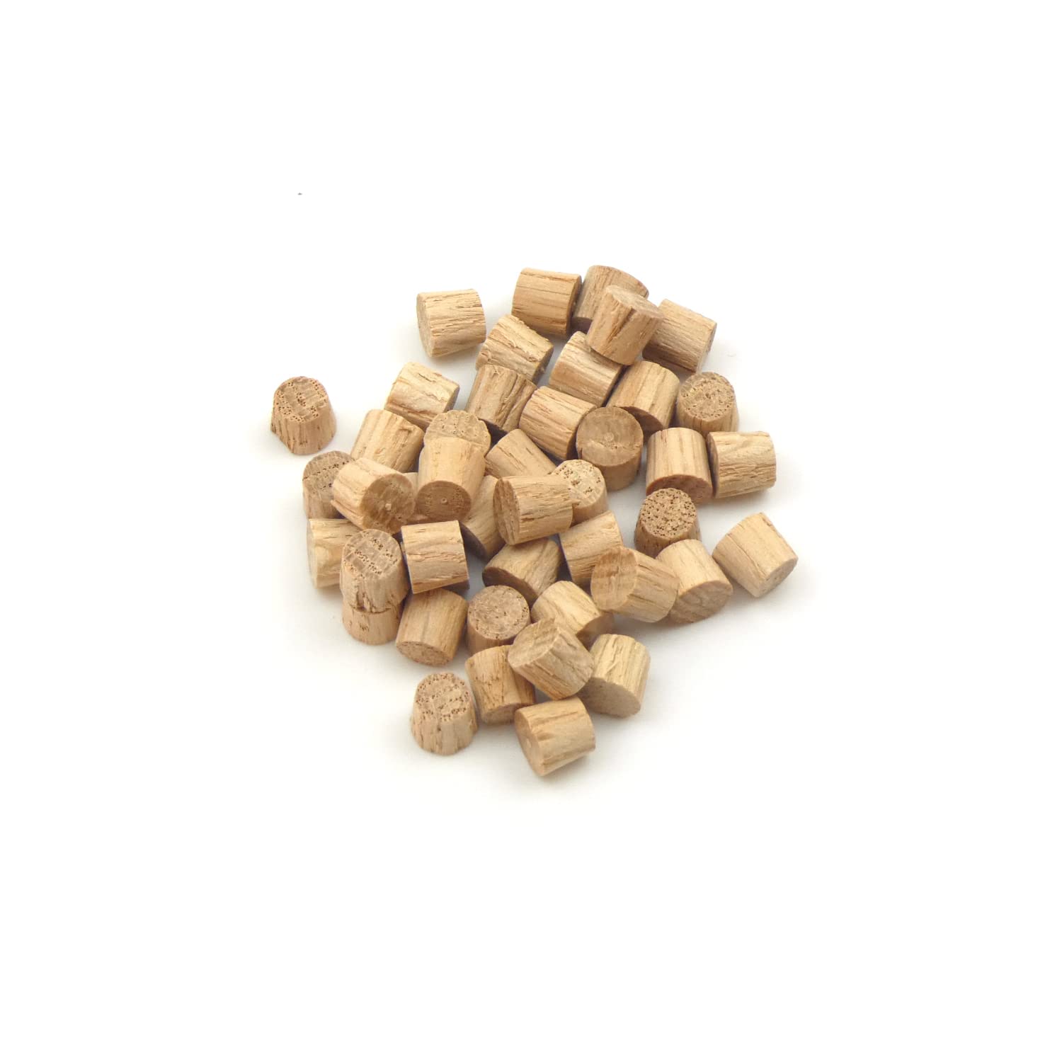 1/4" - 6.5mm Oak Flat Head End Grain Plug - Pack of 50
