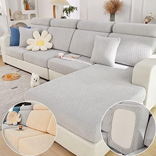 Slipcovers - Magic Sofa Covers Interior Magic Sofa Couch Covers 2023 New Wear-Resistant Universal Sofa Cover Stretch for Sectional Slipcovers (Texture-Light Gray,Large Single Seat Cover)