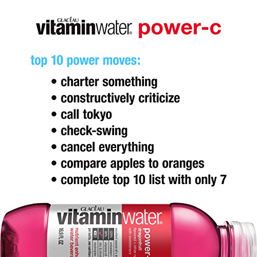 vitaminwater power-c electrolyte enhanced water w/ vitamins, dragonfruit drinks, 16.9 fl oz, 6 Pack