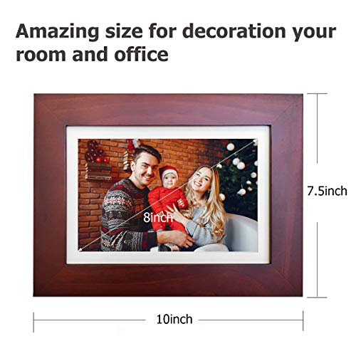 eco4life 8 Inches Cloud Digital Photo Frame with 1280x800 LCD IPS Display, 1610 HD Touch Screen