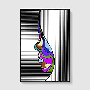Framed Canvas Home Artwork Decoration Lines Art Canvas Wall Art for Living Room, Bedroom - 16x24 inches