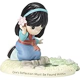 Precious Moments Company Disney Showcase Mulan One's Reflection Must Be Found Within Bisque Porcelain Glass 181092 Figurine, Size, Multi