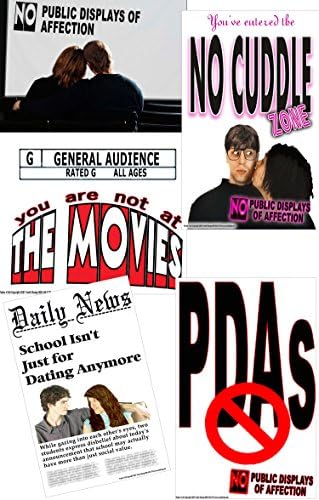 Youth Change End Public Displays of Affection with a Silly No PDA Classroom Posters, Set of 4 (Youth Change Workshops Poster Set #S18)