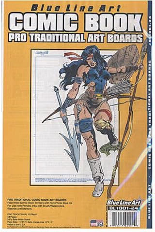 Blue Line Art Comic Book Art Boards (Bright White) - Pro Traditional 1 pcs sku# 1845259MA