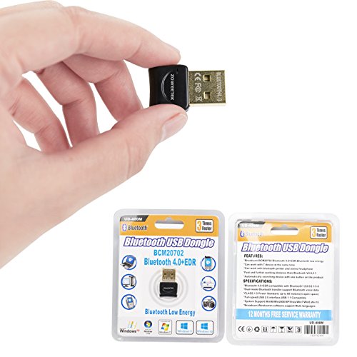 Zoweetek Low Energy Bluetooth 4.0 USB Adapter for Windows 10/8.1/8/7/Vista/XP: Can Work with 7 Bluetooth Devices Simultaneously