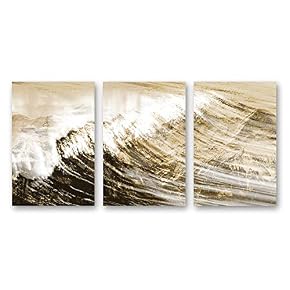 Wave Home Artwork for Living Room Bedroom x 3 Panels