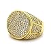 L & L Nation Men HQ 14K Gold Tone Round Side CZ Hip Hop Ring Sizes 7-12
