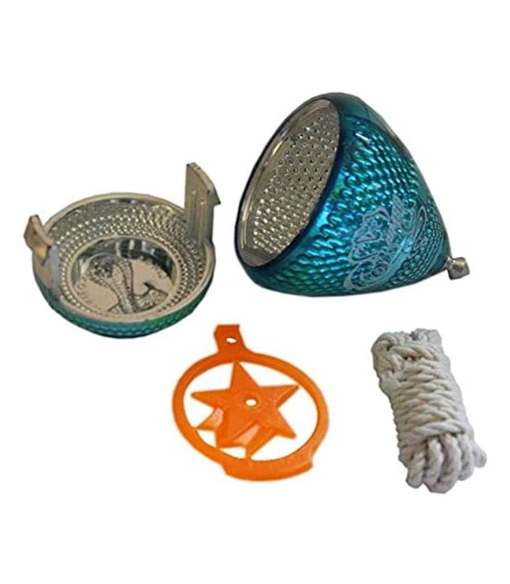 3 Pack Jumbo Cobra Spinning Top Set with 3 Assorted Color Toma Todo Mexican Traditional Game Trompos Mexicanos Cometa de Plastico con Lanzador de Cuerda Incluido Perinolas Incluidas Durable Metal Tips