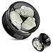 Triple Skull Enclosure Inlay Black Acrylic WildKlass Saddle Plug (Sold as a Pair)