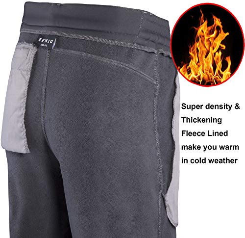 Men's Warm Softshell Fleece Lined Hiking Ski Pants Water Repellent Windproof