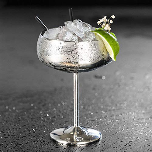 Martini Cocktail Champagner Gläser, Edelstahl 304 Glatter Spiegel Poliert, Dauerhaft Cocktailgläser Für Bar, Party… – Bild 5