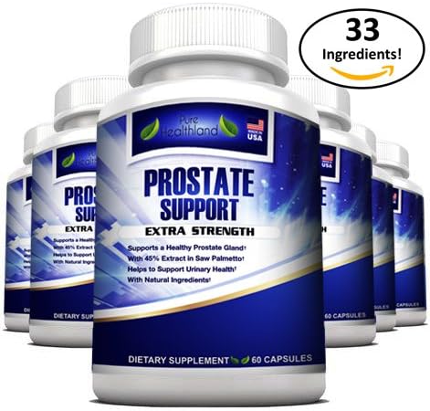 Stop Frequent Urination! Most Complete Super Prostate Health Support Pills Formula for Men with 33 Natural Ingredients Including 45% Saw Palmetto Extract. Best for Men's Urinary Health - 6 Bottles