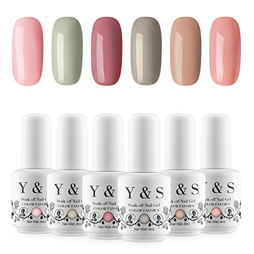 Yaoshun Brand 8ml 6Pcs/lot Soak Off UV Led Gel Nail Polish Colors Kit #006