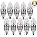 LEDMO LED Candelabra Bulb, LED Candle Sharp Bulbs, E12 3W, 25W Equivalent, Warm White 3000K, 270LM, CRI80, Non-Dimmable,10 Pack