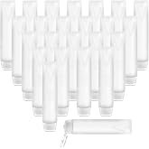 Nozefy 24 Pcs Plastic Squeeze Bottles Small Travel Toothpaste Tubes Container Empty Cosmetic Squeeze Bottle Mini Lotion Containers with Flip Cap for Makeup Sample - 50ml/1.7oz