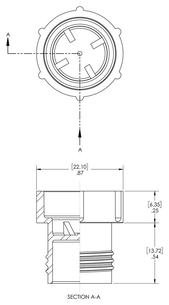 Caplugs 99394932 Plastic Threaded Plug for Flareless Tube and Nut