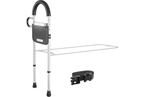 Bed Rails for Elderly Adults Safety - with Motion Sensor Light Storage Pouch, Assist Bar for Seniors Bed Rails for King Queen