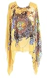King Ma Women's Loose Chiffon Batwing Sleeve Caftan Poncho Top Tunic