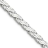 JewelryWeb 925 Sterling Silver Flat Rope Chain Necklace Chain-Necklace for Women and Men in Choice of Lengths
