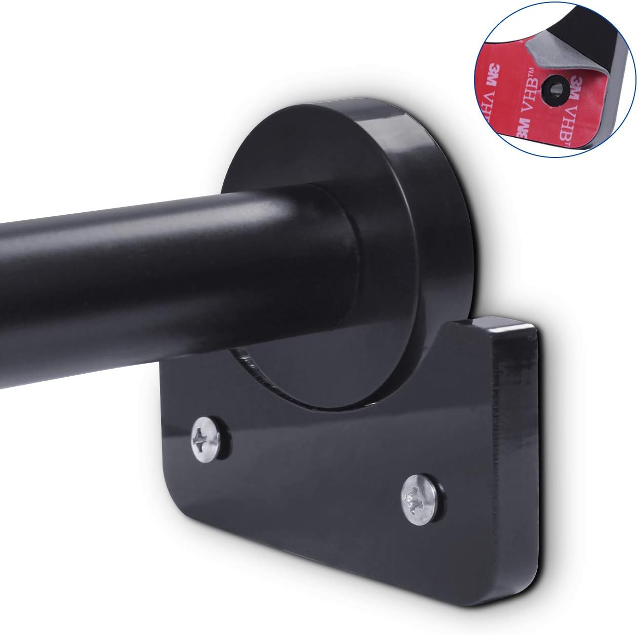 TIUIHU 2 Pieces Shower Curtain Rod Mount Holder, Universal Acrylic 3M