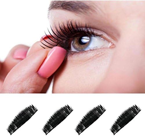 USET New 3D Reusable False Magnet Eyelashes Ultra-thin 0.4mm Magnetic Eye Lashes (Black-F)